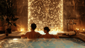 Mann und Frau gemeinsam im Wellness Bereich